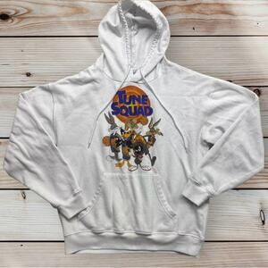 Space Jams Looney Tunes Bugs Bunny Daffy Duck Hooded Sweatshirt Size Large